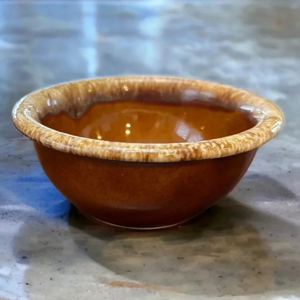 Vintage Hull Brown Drip Glaze Bowl 5.25in Oven Proof Pristine Condition